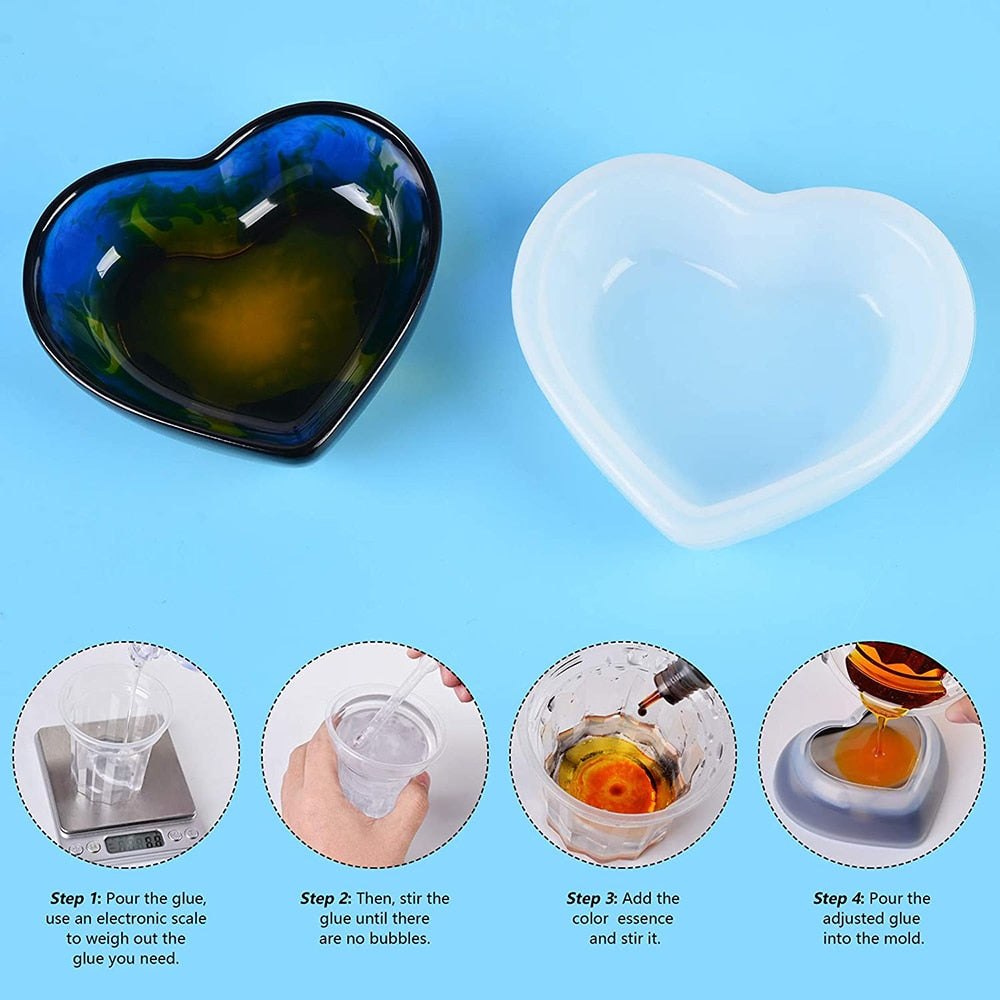 Heart Trinket Dish Resin Silicone Mould Resin Moulds