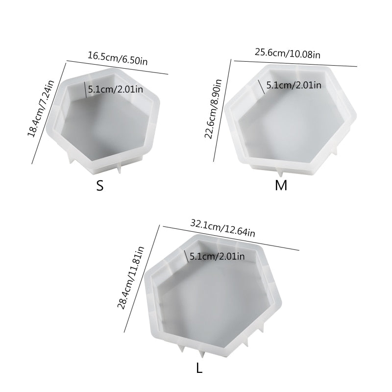 Hexagon Silicone Mould Set Resin Flower Preservation Resin