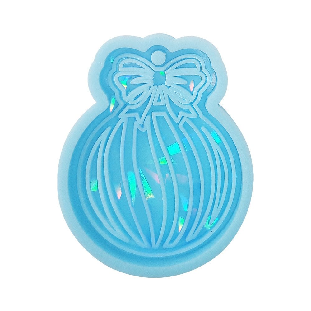 Holographic Christmas Tree Ornament Bauble Silicone Mould Resin Mould