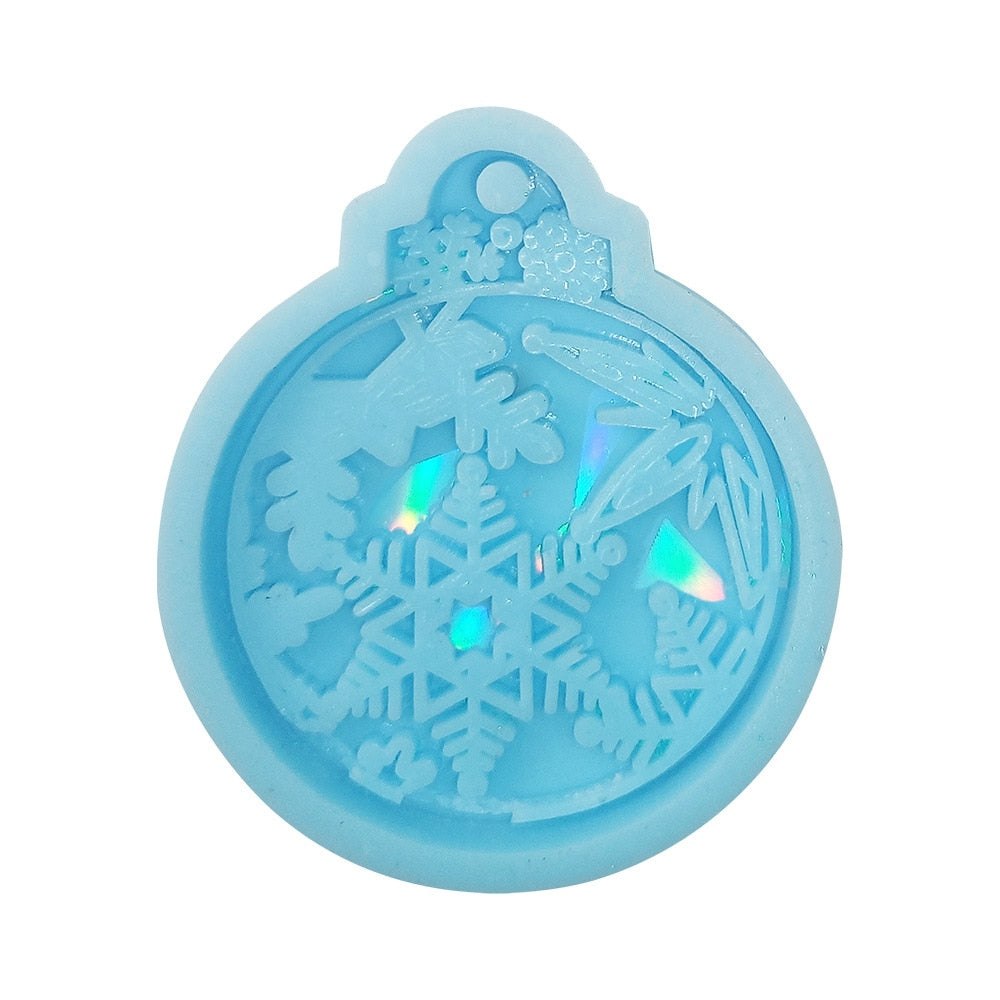 Holographic Christmas Tree Ornament Bauble Silicone Mould Resin Mould