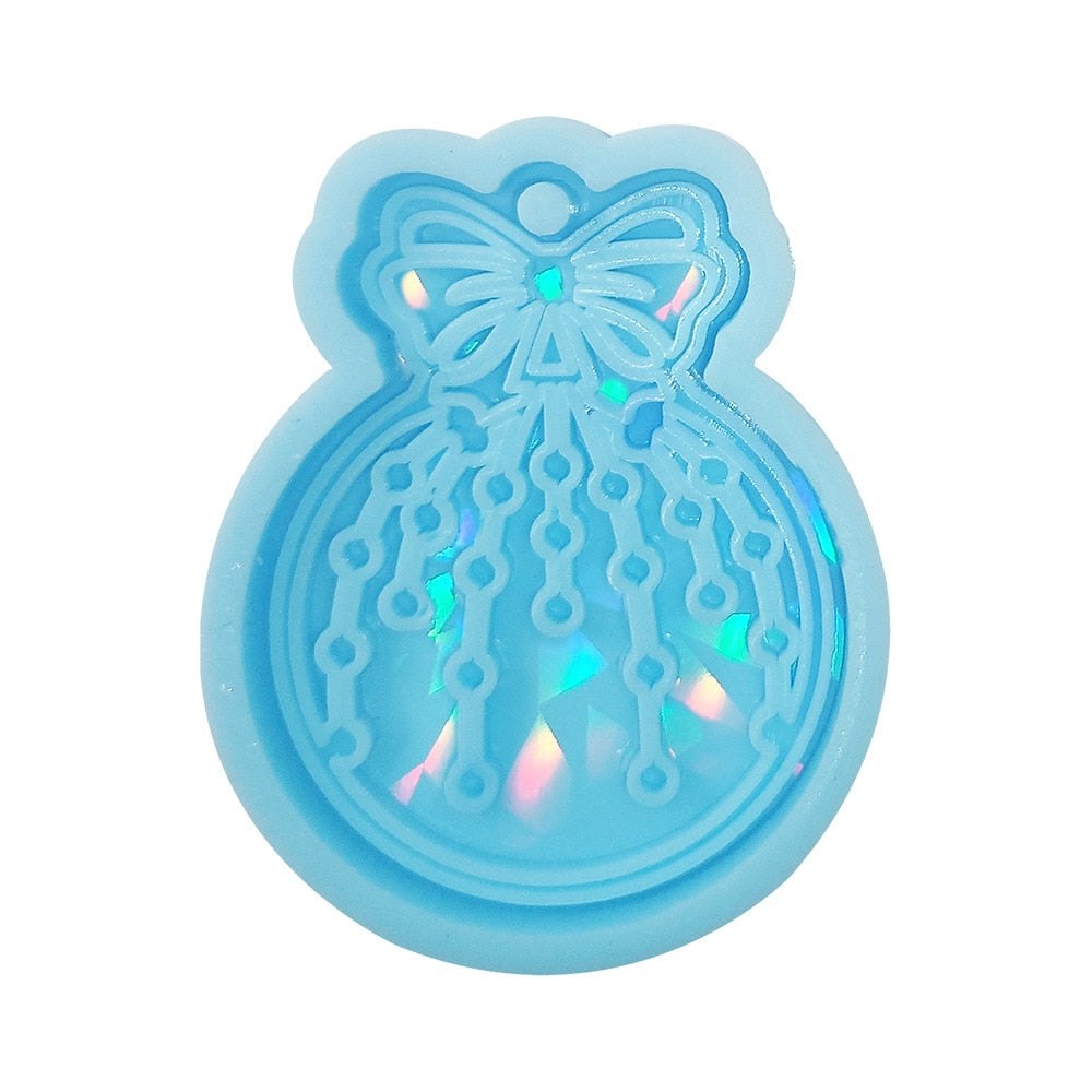 Holographic Christmas Tree Ornament Bauble Silicone Mould Resin Mould