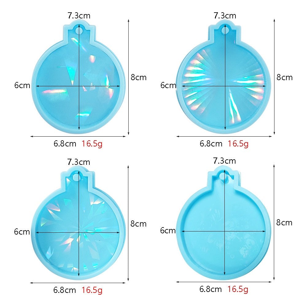 Holographic Christmas Tree Ornament Bauble Silicone Mould Resin Mould