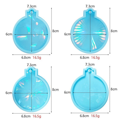 Holographic Christmas Tree Ornament Bauble Silicone Mould Resin Mould