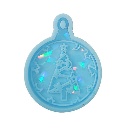 Holographic Christmas Tree Ornament Bauble Silicone Mould Resin Mould