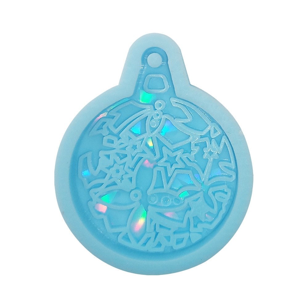 Holographic Christmas Tree Ornament Bauble Silicone Mould Resin Mould