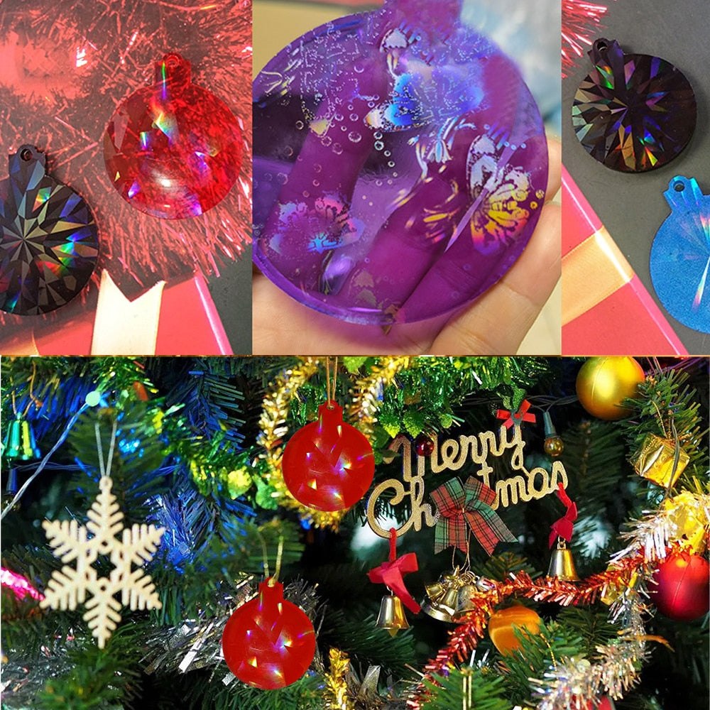 Holographic Christmas Tree Ornament Bauble Silicone Mould Resin Mould