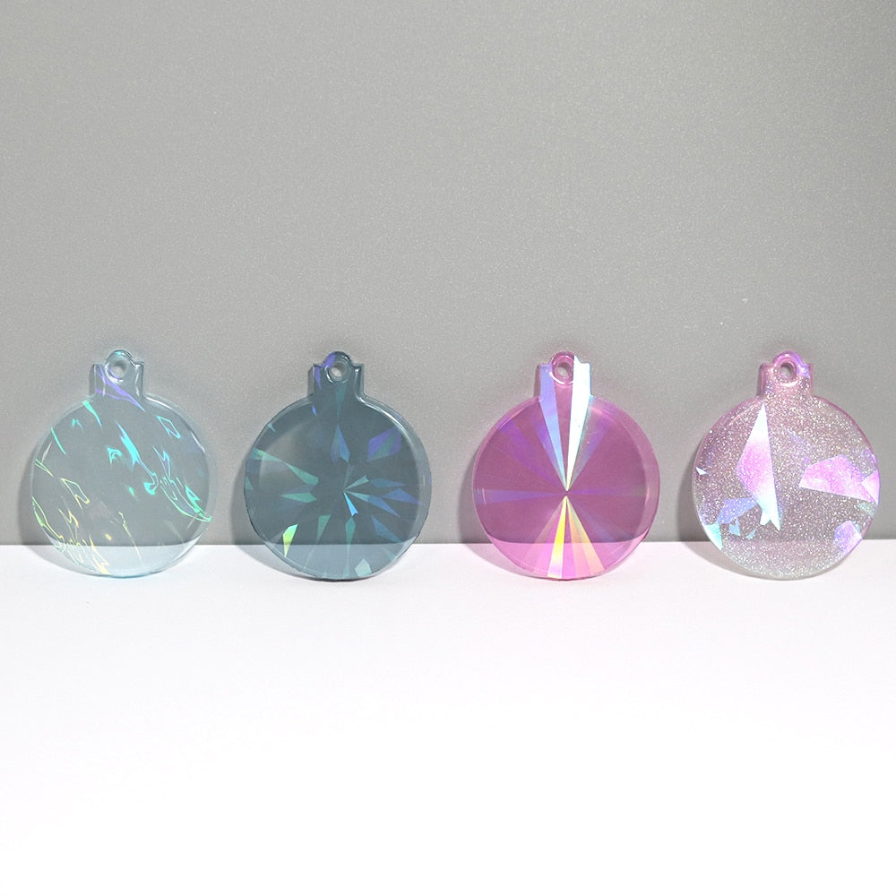 2 Inch Holographic Diamond Shape Earrings Silicone Mold for Resin Casting 