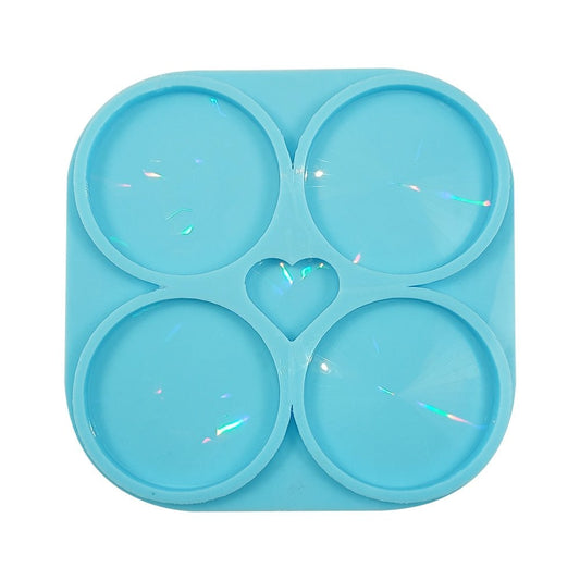 Holographic Circle Coaster Resin Silicone Mould 