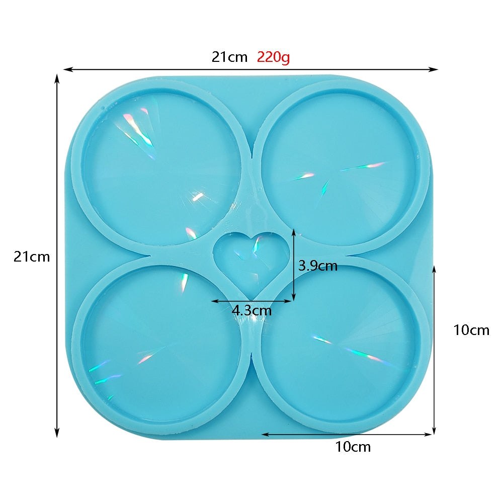 Holographic Circle Coaster Resin Silicone Mould 