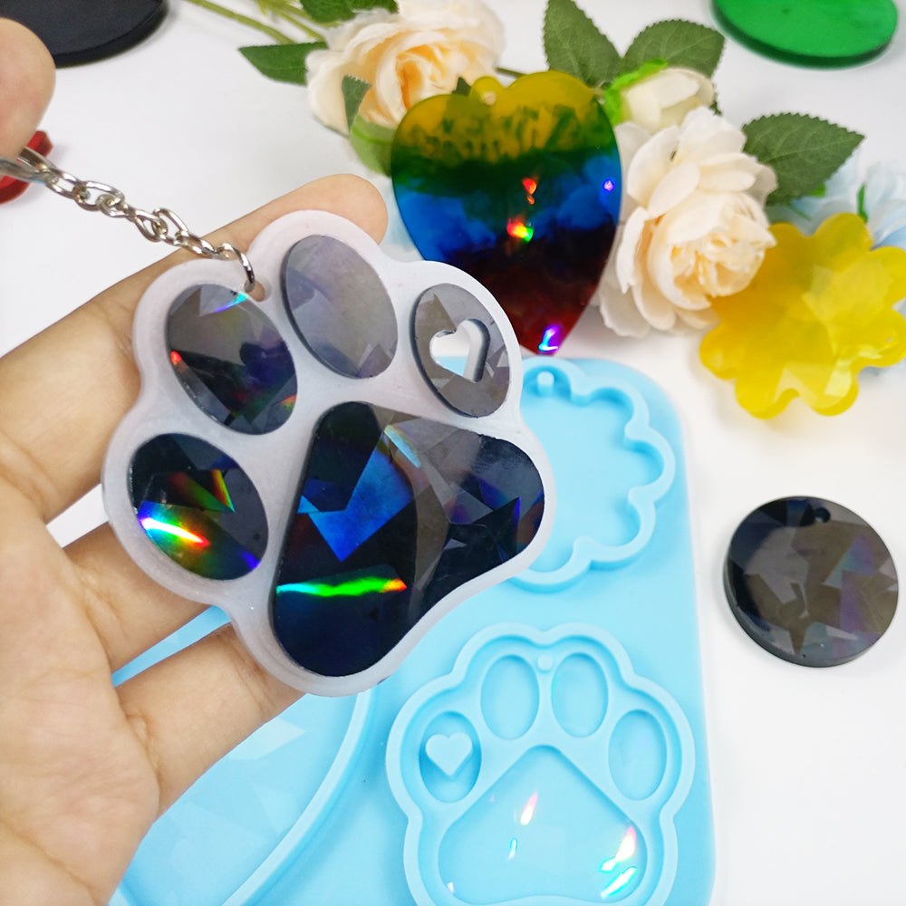 Holographic Key Ring Charm Resin Silicone Mould 