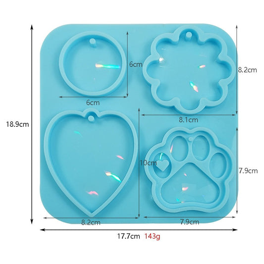 Holographic Key Ring Charm Resin Silicone Mould 