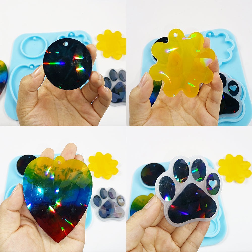 Holographic Key Ring Charm Resin Silicone Mould 