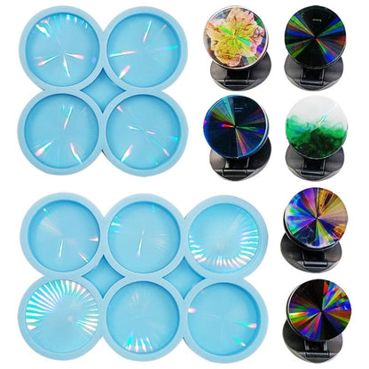 Holographic Phone Pop Socket Grip Silicone Mould Resin