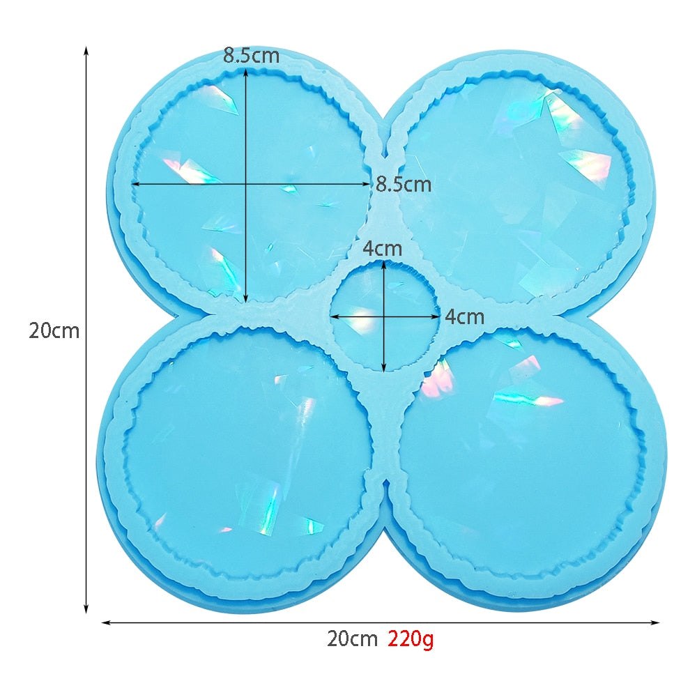 Holographic Raw Edge Coaster Resin Silicone Mould 