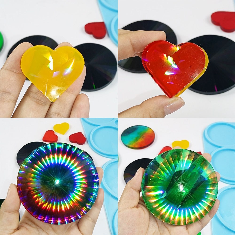 Holographic Raw Edge Coaster Resin Silicone Mould 