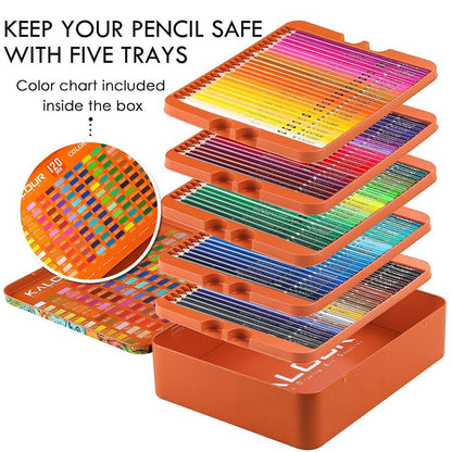 KALOUR Professional Drawing 120 Coloured Pencil Set Colouring