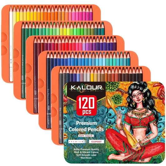 KALOUR Professional Drawing 120 Coloured Pencil Set Colouring