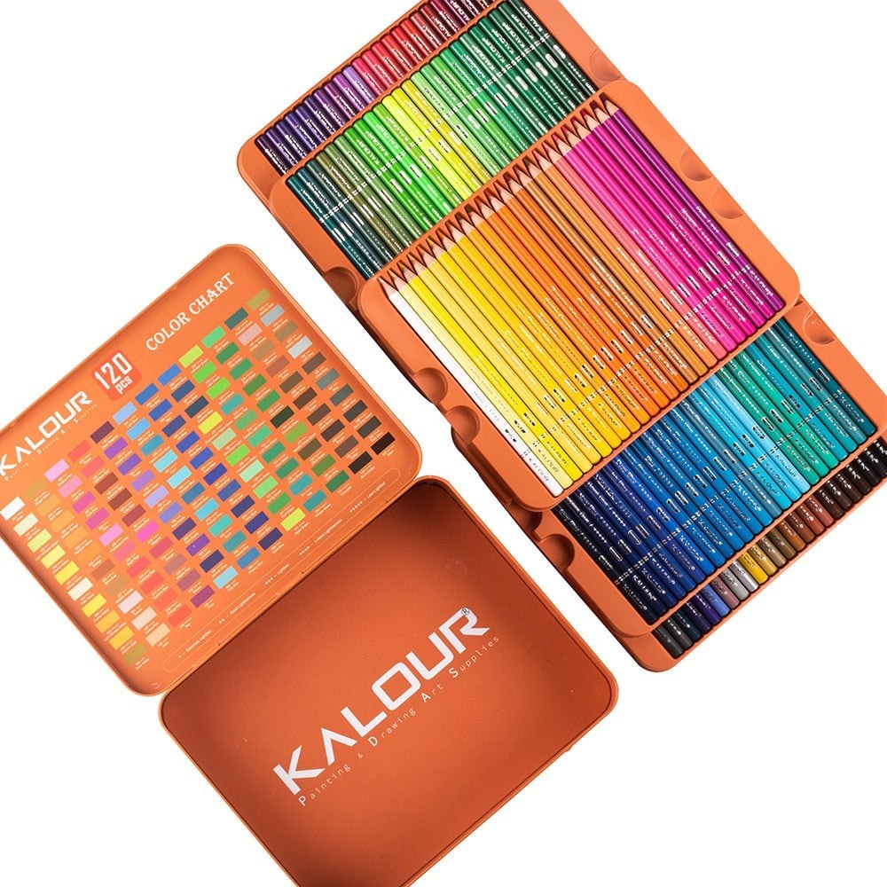 KALOUR Professional Drawing 120 Coloured Pencil Set Colouring