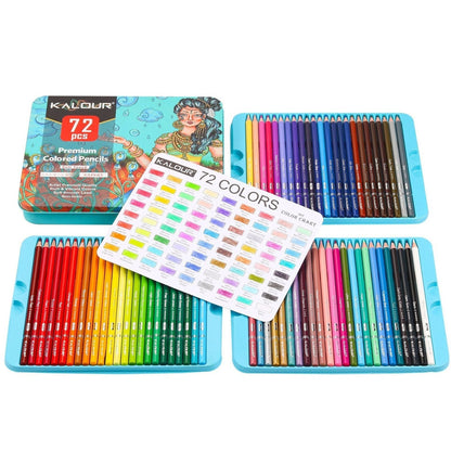 KALOUR Professional Drawing 72 Coloured Pencil Set Colouring