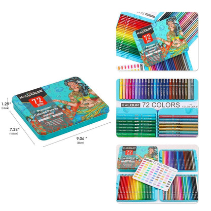 KALOUR Professional Drawing 72 Coloured Pencil Set Colouring