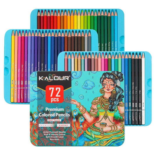 KALOUR Professional Drawing 72 Coloured Pencil Set Colouring