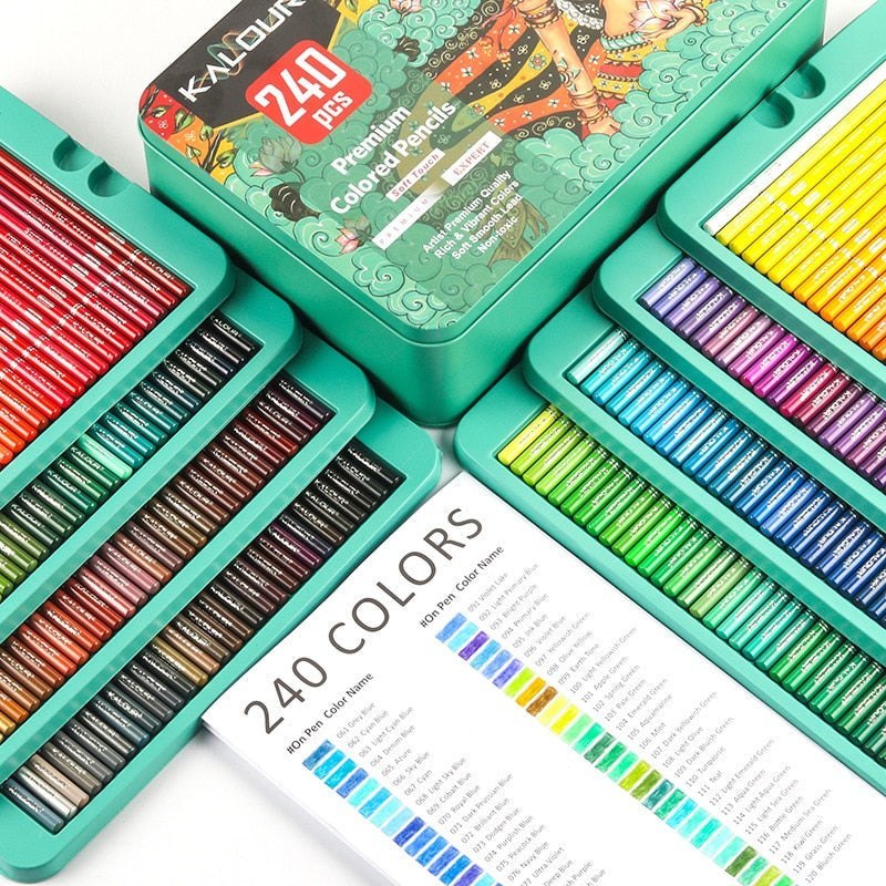 Kalour 240 Artist Professional Coloured Pencils Set Colouring