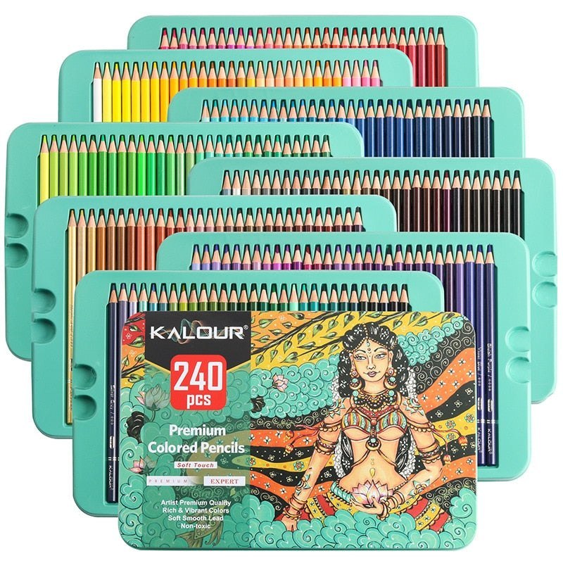 Kalour 240 Artist Professional Coloured Pencils Set Colouring