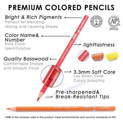 Kalour 240 Artist Professional Coloured Pencils Set Colouring