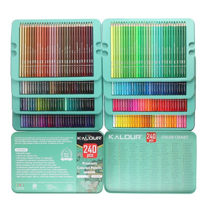 Kalour 240 Artist Professional Coloured Pencils Set Colouring