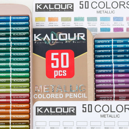 Kalour Metallic Colour Pencil 50pcs Set Colouring