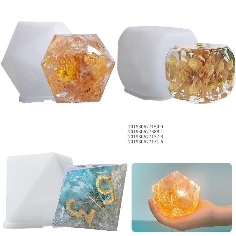 Large 3D Dice Silicone Moulds for Resin Mould