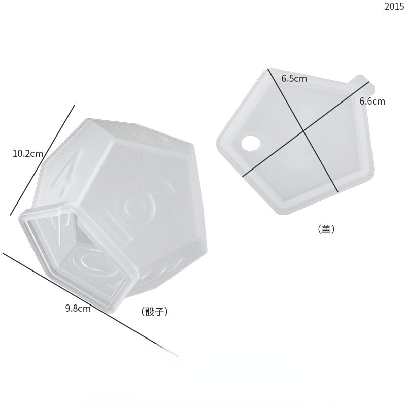 Large 3D Dice Silicone Moulds for Resin Mould