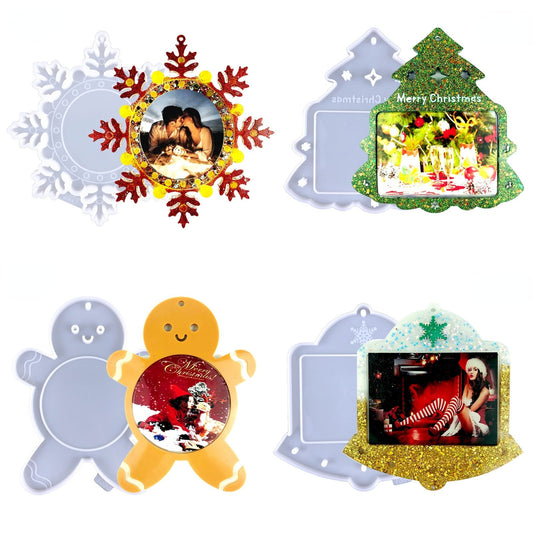 Large Christmas Hanging Photo Frame Ornament Resin Mould