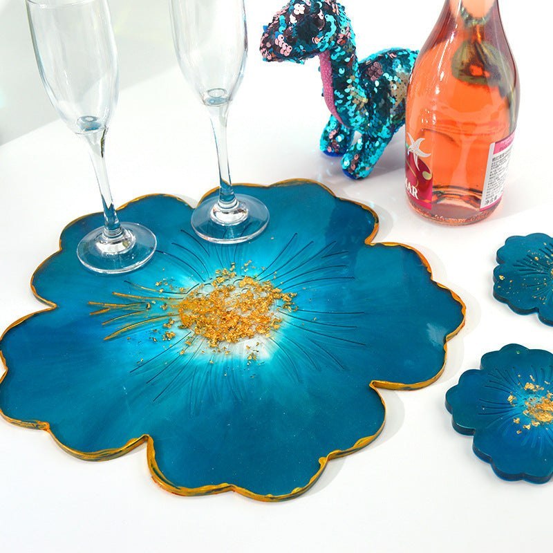 Large Flower Tray & Coaster Silicone Mould Set Resin