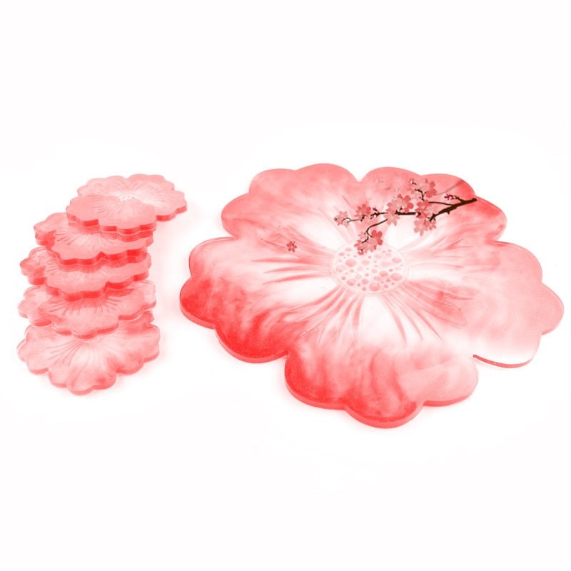 Large Flower Tray & Coaster Silicone Mould Set Resin