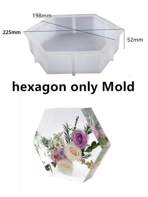 Large Hexagon Epoxy Resin Silicone Mould Moulds