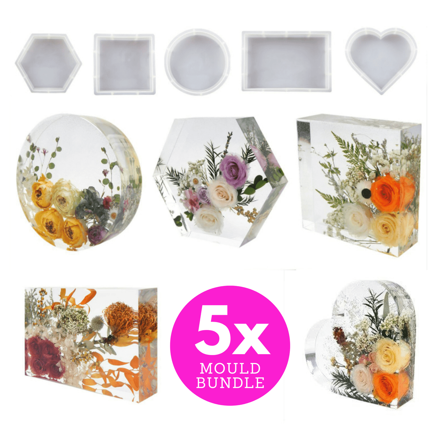 Large Memorial Epoxy Resin Silicone Mould - 5pk Bundle