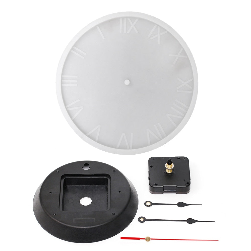 Large Resin Silicone Clock Mould Kit - Roman Numerals 