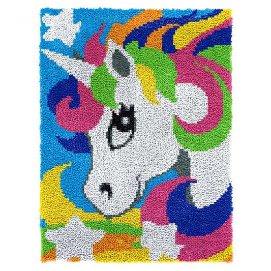 Latch Hook Kit - Rug Making Kit Cartoon Unicorn 61x82cm Latch Hook Rug Kit