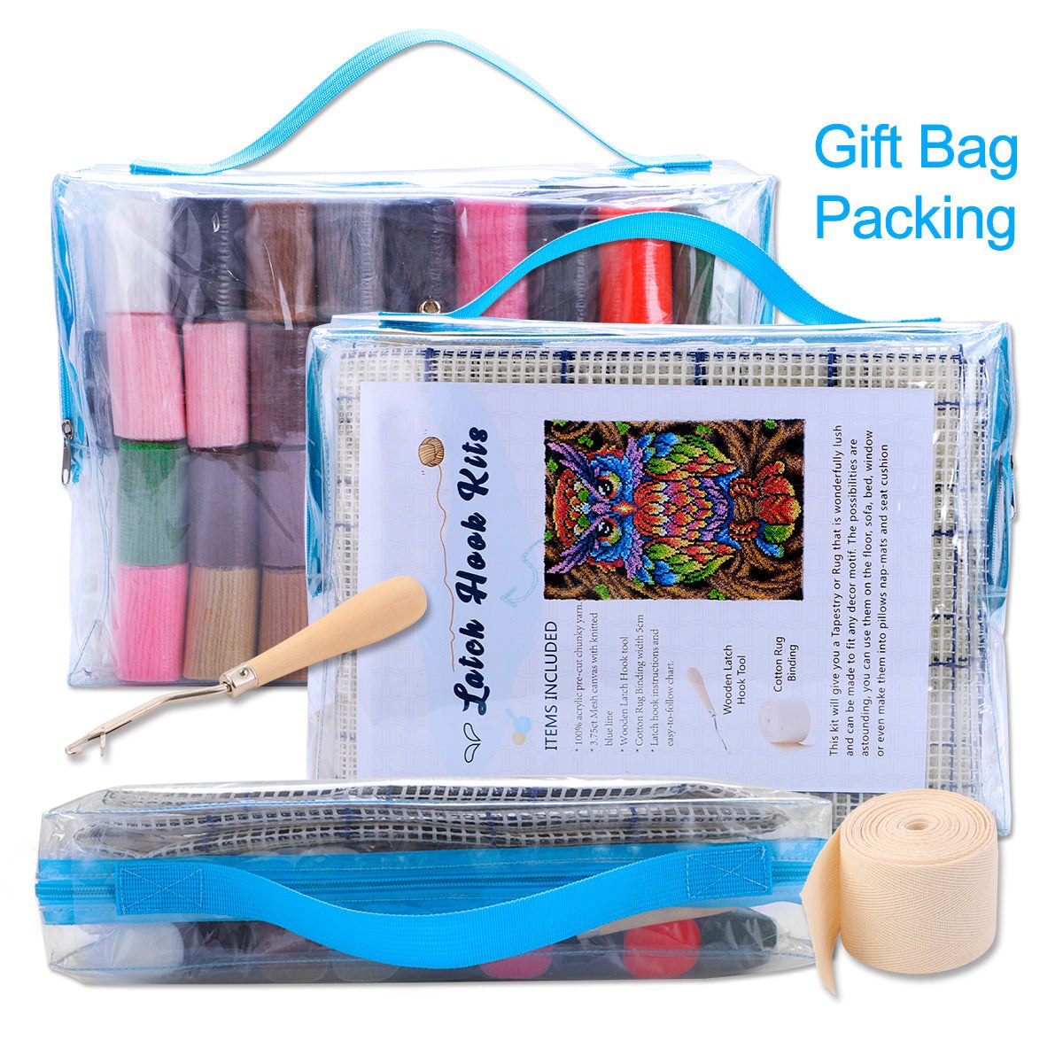 Latch Hook Kit - Rug Making Kit Colorful Bulldog 61x81cm Latch Hook Rug Kit
