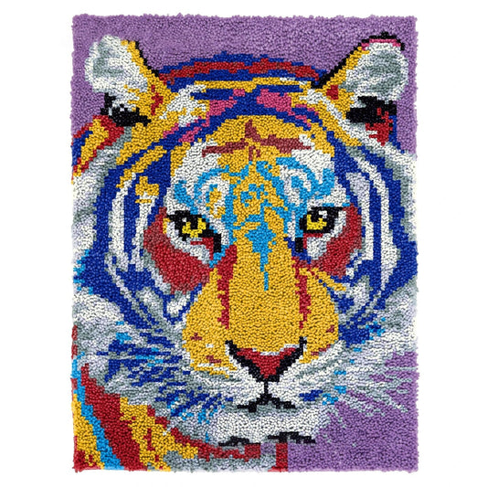 Latch Hook Kit - Rug Making Kit Colorful Tiger 61x82cm Latch Hook Rug Kit