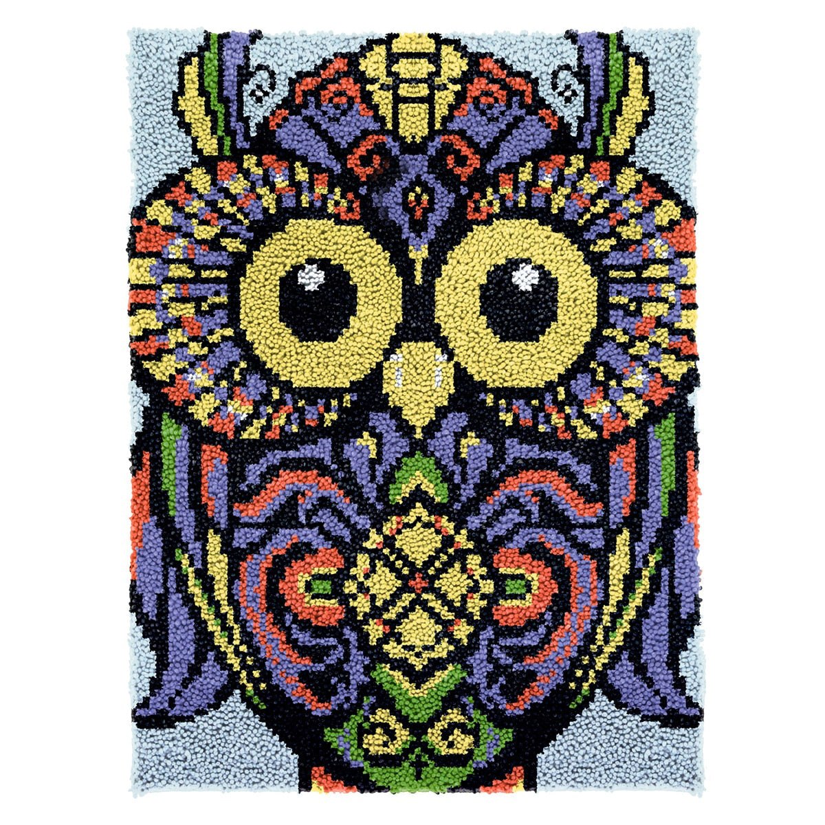 Latch Hook Kit - Rug Making Kit Colourful Owl 57x84cm