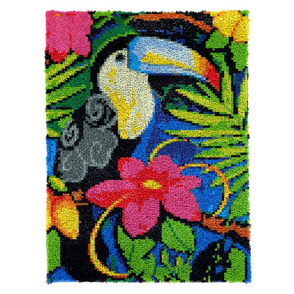 Latch Hook Kit - Rug Making Kit Paradise Toucan 61x82cm Latch Hook Rug Kit