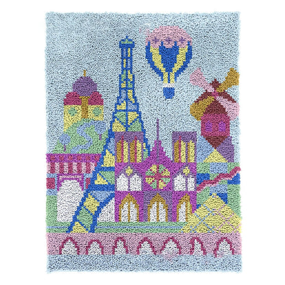 Latch Hook Kit - Rug Making Kit Paris Scenery 61x81cm Latch Hook Rug Kit