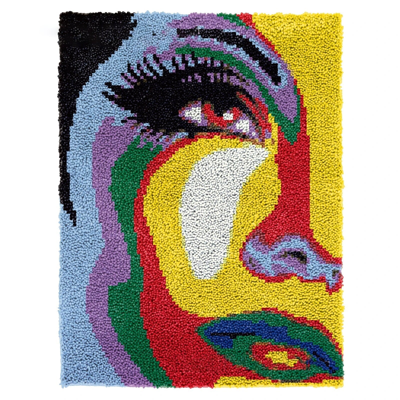 Latch Hook Kit - Rug Making Kit Pop Art Lady Face 61x82cm Latch Hook Rug Kit