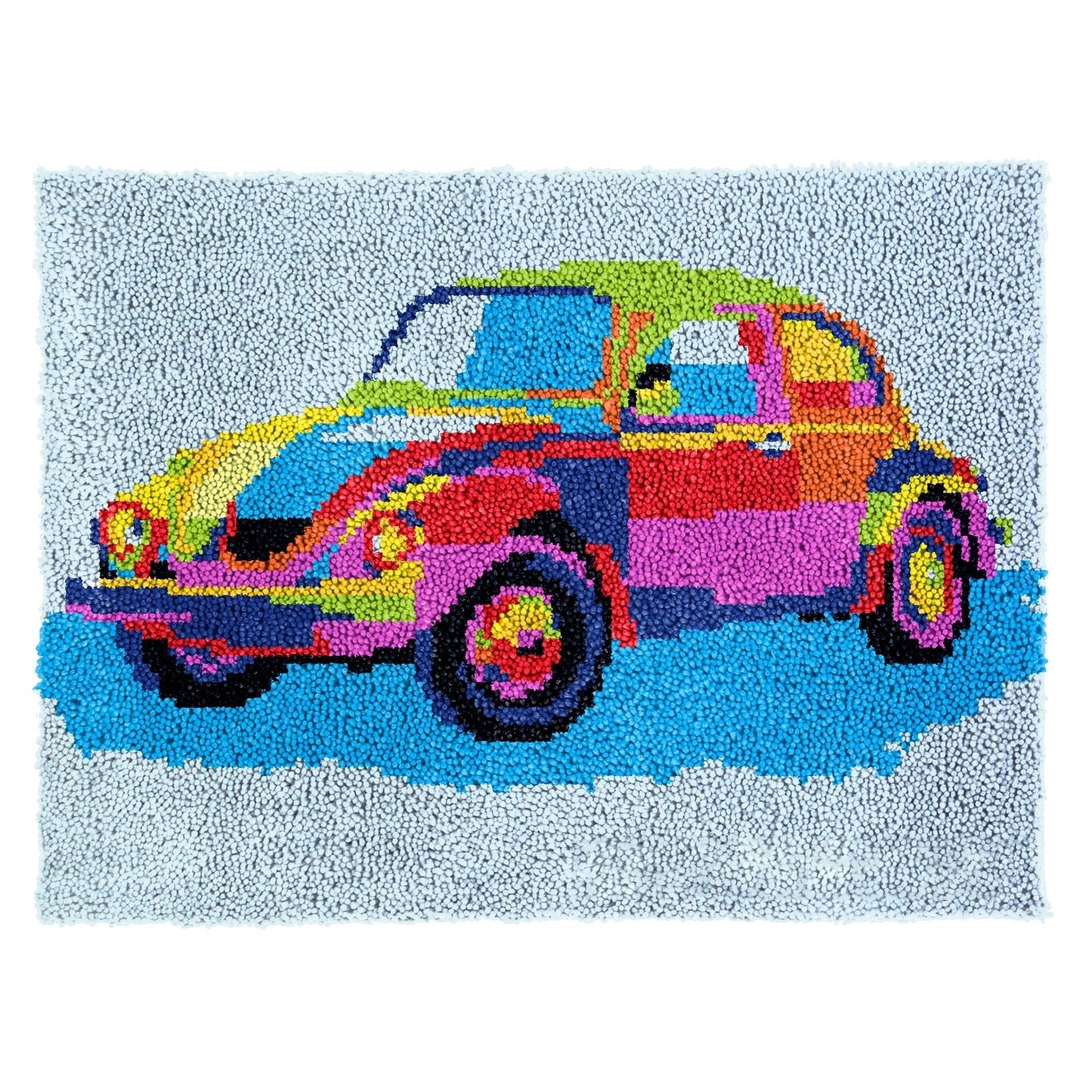 Latch Hook Kit - Rug Making Kit Pop Art Punch Buggy 81x61cm Latch Hook Rug Kit