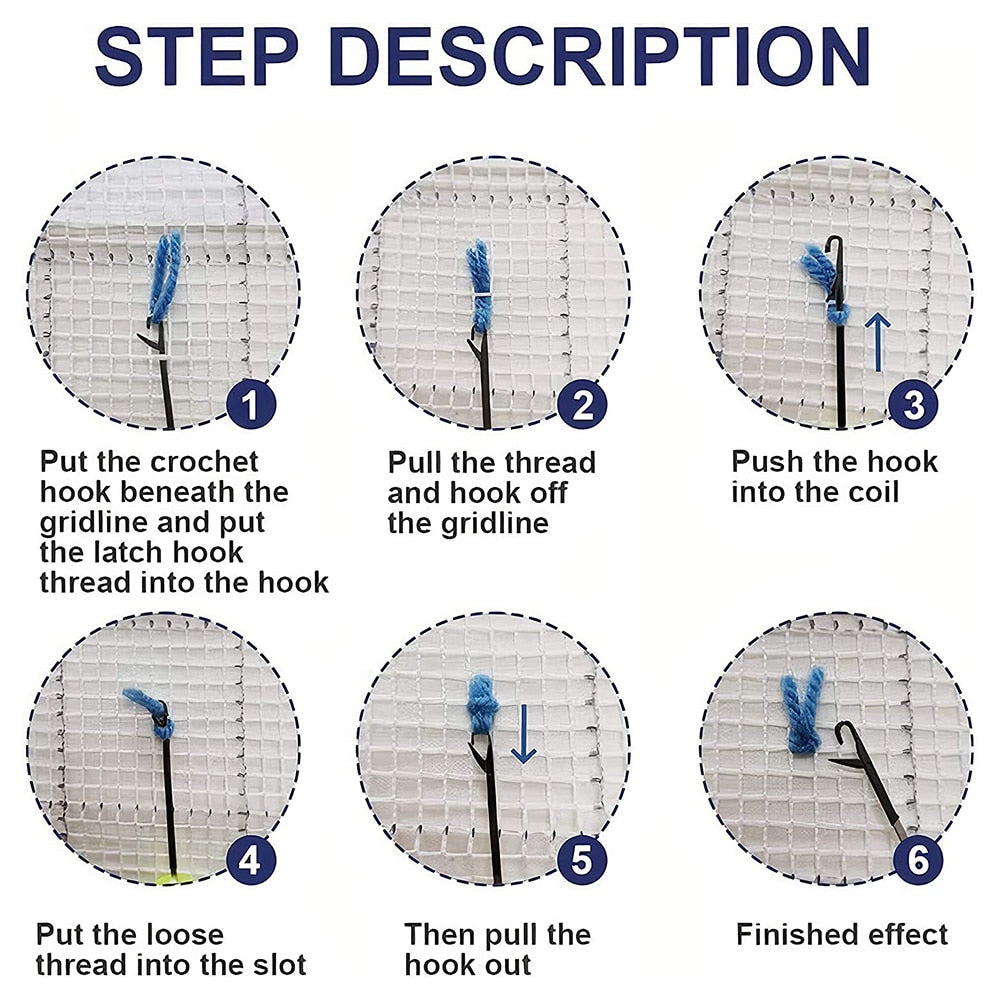 Latch Hook Kit - Rug Making Kit Tiger Face 102x69cm