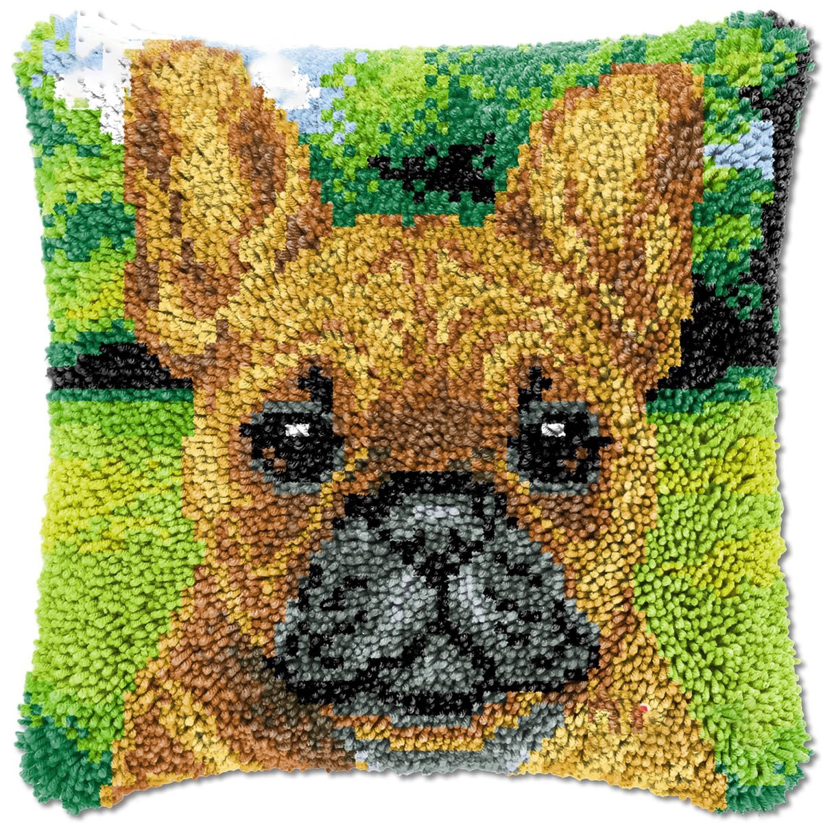 Latch Hook Pillow Making Kit - Bulldog Pup