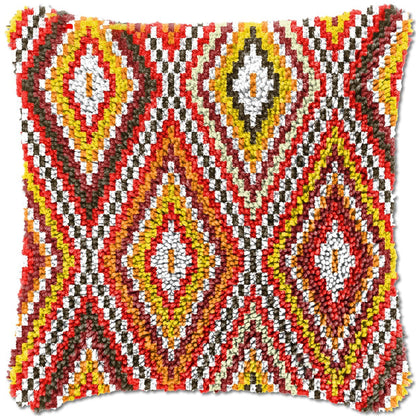 Latch Hook Pillow Making Kit - Diamond Stripe Pattern