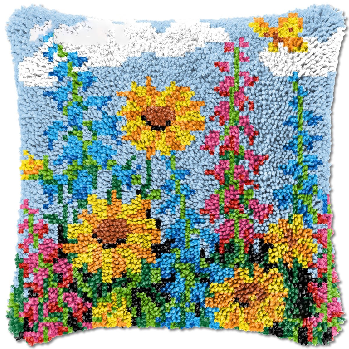 Latch Hook Pillow Making Kit - Flower Field